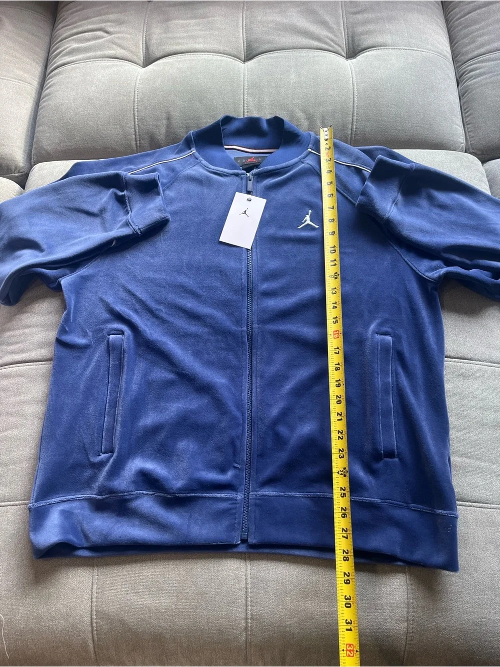 NWT Nike Jordan Brooklyn Men's Velour Track Jacket Blue Void Men’s Large